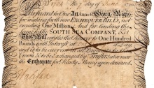 1720 South Sea Company Exchange Bill (British Museum)