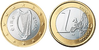 2002 Ireland €1, Type I reverse