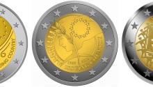 The five shortlisted coin designs for European Flag issue in 2015