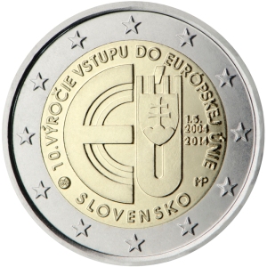 Slovakia 2015 special €2 commemorative coin - 10th anniversary of the accession of the Slovak Republic to the European Union