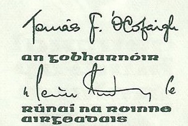 1982-87 B Series £1, Type 3,  signatures Tomás F. Ó Cofaigh & Maurice Doyle