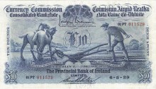 1929 £10 Consolidated Banks - Provincial Bank of Ireland (front) Unc