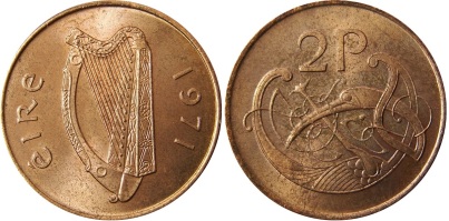 1971 Ireland decimal twopence