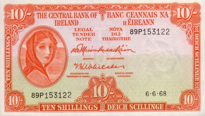 1968 A Series 10s Banknote (6-June-1968)