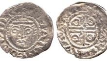 Prince John, as Lord of Ireland (1172-1199), Halfpenny, second coinage (1190-99), group Ib (1190-98), smaller diameter flan, Waterford Mint, Moneyer Marcus, facing diademed head, legend surrounding, rev voided cross potent within inner circle, annulets in angles, legend surrounding, 0.65g (Withers type I, Marcus 2a; D.F. 40A; S.6208). Cleaned, weak in parts, very fine for issue and rare