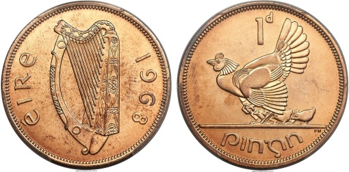 KNM collection - 1968 Irish penny