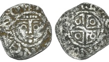 John (as Lord), Second coinage, Halfpenny, type 1b, Waterford, Wilmus, [—]llmvs on wa, 0.63g (S 6210, DF 39). Old Currency Exchange Dublin, Ireland. Irrish coin dealer Irish hammered coinage