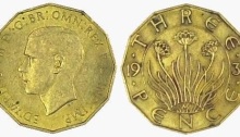 1937 GB & Ireland Pattern Threepence (Edward VIII) in nickel brass