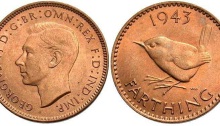 1943 GB & Ireland bronze farthing (George VI)