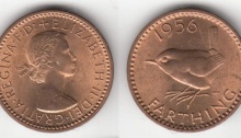 1956 GB & Ireland bronze farthing (Elizabeth II)