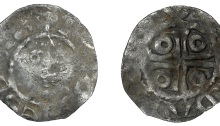 John (as Lord, 1172-1199), Second coinage, Halfpenny, type Ib, Dublin, Adam, adam on dvv, 0.63g (S 6205, DF 39)