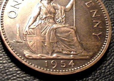 1954 Elizabeth II bronze penny (eBay fake)