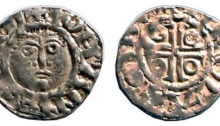 John as Lord of Ireland (1172-1199) Halfpenny 0.75g., second coinage, group 1b, Dublin, NICOLAS ON DW, O'S.3-2, DF 39, S.6205