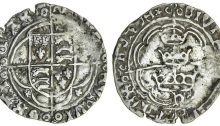 Ireland, Henry VII (1485-1509), Groat, three crowns issue, Waterford, 1.74g, coat-of-arms in quatrefoil, mullets in lower angles, rev. civitas waterforde, three crowns within plain double tressure (S.6421)