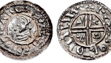 IRELAND, Hiberno-Norse silver penny. Sihtric III Olafsson. 995-1036. (22mm, 1.60 g, 9h). Phase I, Class A coinage, Crux type. Difelin (Dublin) mint signature; ‘Fastolf,’ moneyer. Struck circa 995/7-1020. + EDELRED REX ΛNG, draped bust right; scepter before / + FΛZTΘL–DINLIИ–, voided cross; C R V X in angles. SCBI 8 (BM), 9-11 (same dies); SCBI 22 (Copenhagen), 5 (same dies); SCBI 32 (Belfast), 14 (same dies); SCBC 6102. Good VF, attractively toned, legends weakly engraved. Very rare.