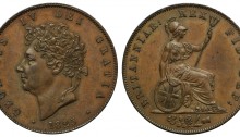 1825 George IV copper halfpenny