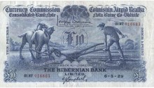 1929 Hibernian Bank Ltd, Ten Pounds, 6 May 1929, 01HT 016863, Brennan-Campbell signatures. The Old Currency Exchange, Dublin, Ireland.