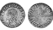 Hiberno-Norse Phase III, Class E, Plain bust, Type 2h - Annulet on Neck, Long Cross with two hands + two pellets. The Old Currency Exchange, Dublin, Ireland.