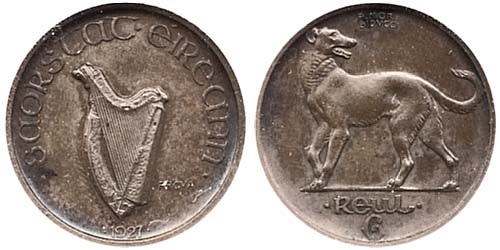 Morbiducci's Irish pattern (proof), Sixpence in Silver