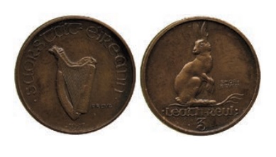 Morbiducci's Irish pattern (proof), Threepence in Copper