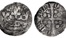 Edward IV. First reign, Anonymous 'Crown' coinage. Penny (16mm, 0.54 g). Dublin mint, c. 1460-1463. Crown within tressure of nine arches. The Old Currency Exchange, Dublin, Ireland.