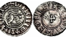Hiberno-Norse Phase 1, Class D (Small Cross type). +SIHTRC RE+ DУFLND MΘ. Chester mint, Moneyer Leofwine +LEΘFPINE ΘN LEIC