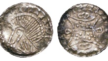 Hiberno-Norse, Silver Penny Phase V, Obverse Bust left with hand on Neck, Reverse similar to William I Two Stars type S.6156 Extremely rare