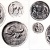 Morbiducci's full set of eight plaster models (Irish Coin Design Competition, 1927)