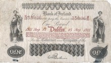 1911 Bank of Ireland (Thirteenth Issue), One Pound note, dated 15th August 1911