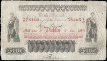 1918 Bank of Ireland, Five Pounds, 11 December 1918, T28 36103, signature of W.H. Baskin