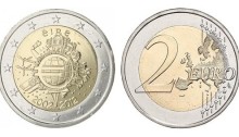 2012 Ireland - Special €2 commemorative coin (10 years of euro banknotes and coins)