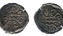 Hiberno-Norse, Phase VII Silver Bracteate Penny. Cross with rectangle at centre and lis in each angle