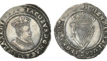 James I (1603-1625), Second coinage, Shilling, mm. escallop, fourth bust, 4.63g/2h (S 6516; DF 261). Possibly smoothed in obverse fields, otherwise better than very fine