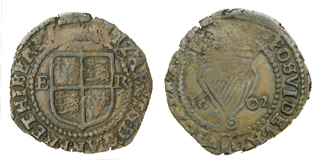 Elizabeth I, Third issue, Copper Penny, 1602, mm. martlet, 1.68g (S 6510a, DF 256)