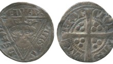 Edward I, Silver Penny, second coinage, type Ib, Waterford mint, crowned bust with trefoil of pellets below within triangle, rev long cross pattée, 1.26g (DF64, S6249)
