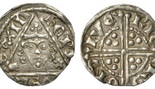 Henry III (1216-1272) Penny class 2c, Dublin, RICARD ON DIVE, three curls either side of head, pellet at base of sceptre head, 1.39g (S 6242, DF 58)