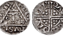 Henry III Silver Penny (18mm, 1.49 g). Group Ib. Dublin mint, David, moneyer, crowned facing bust, holding scepter; cinquefoil to right