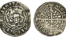 Henry VII Silver Groat, Late Portrait issue, Groat, Dublin, type I, open crown, plain tressure, 2.00g (S 6453, DF 193). On a full flan, good fine (gF)