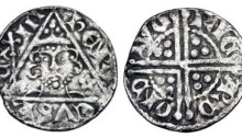 Henry III (1216-1272) Penny class 2d, Dublin, RICARD ON DIVE, Extra wide shoulders , 1.29g (S 6243)