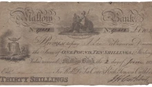1820 Mallow Bank, for Robert de la Cour & Richard Jonson Cuthbert, 30 Shillings, 2 June 1820, serial number 17413, J.H. Cuthbert